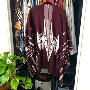 Tribal sweater kimono